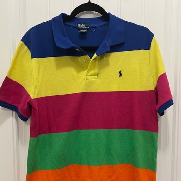 NWT Ralph Lauren Boy’s Striped Polo Shirt – Multicolor – Size 16-18 - Picture 1 of 3